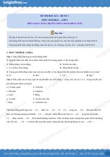 Đề số 1 - Đề kiểm tra học kì 1 - Sinh học 8